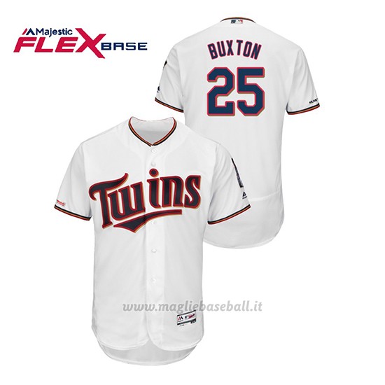Maglia Baseball Uomo Minnesota Twins Byron Buxton 150th Aniversario Patch Flex Base Bianco